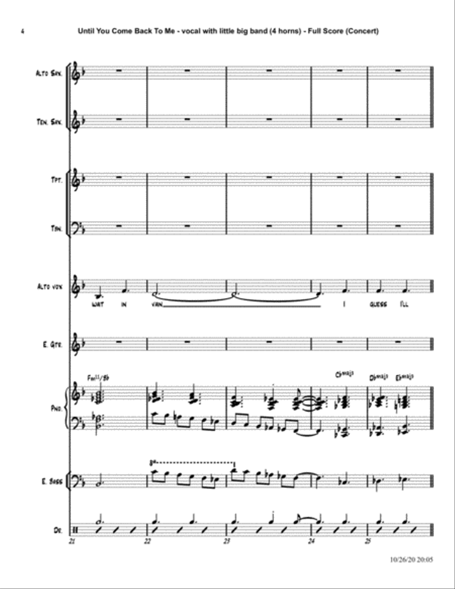 Until You Come Back To Me (that's What I'm Gonna Do) Jazz Ensemble scores gallery preview page 4
