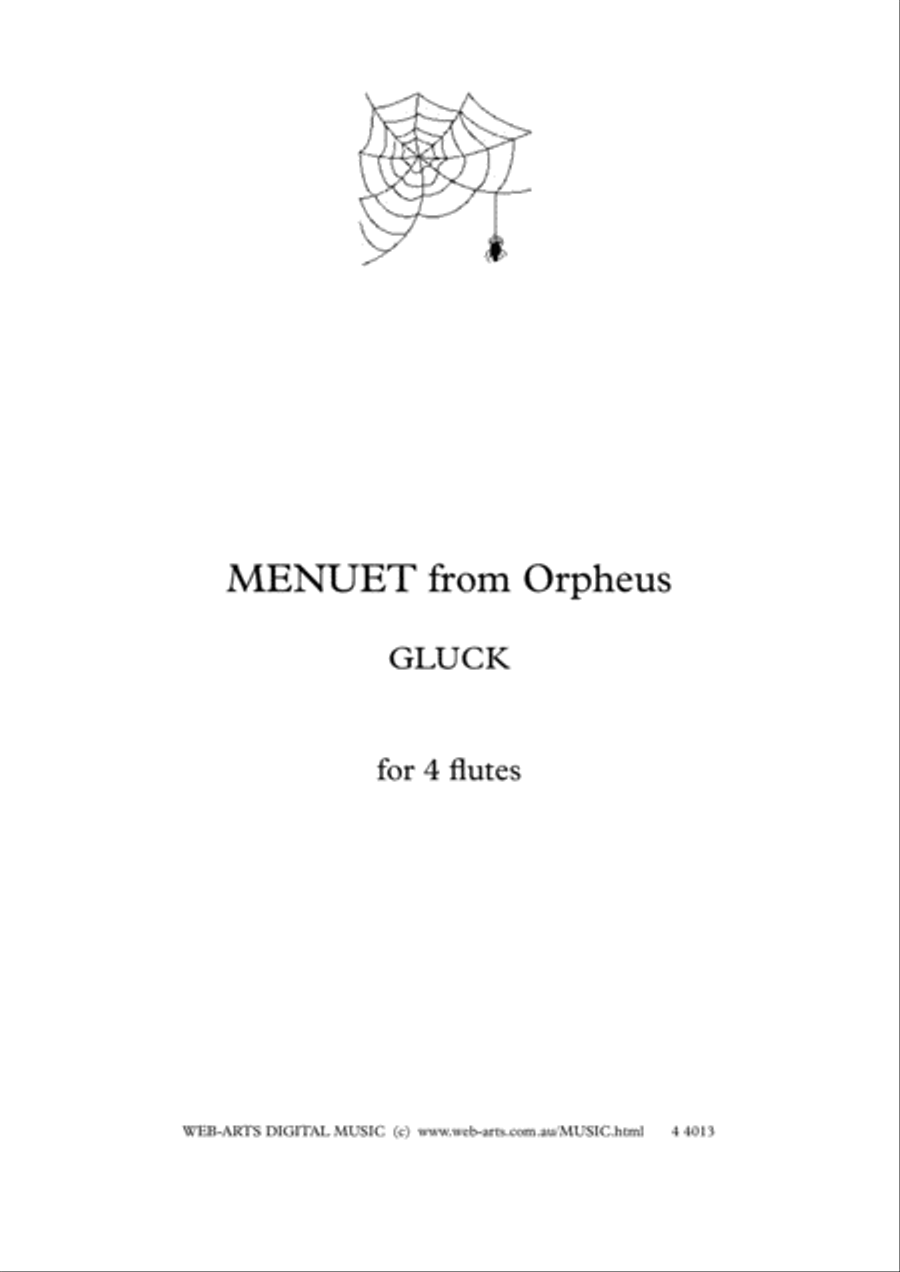 MENUET from ORPHEUS for 4 flutes - GLUCK Flute Quartet scores gallery preview page 1