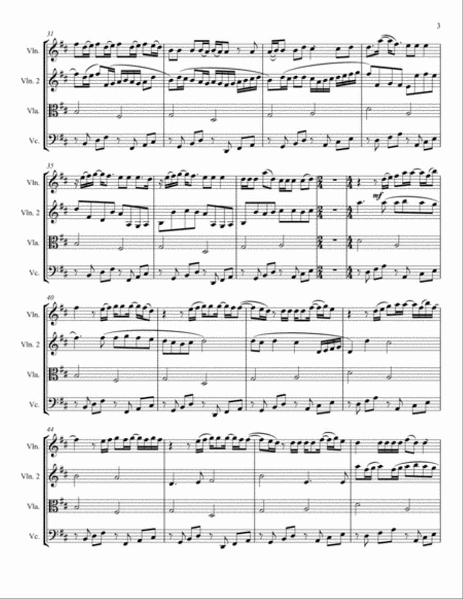 Memories String Quartet scores gallery preview page 3