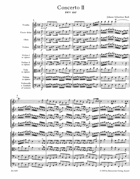 Brandenburg Concerto, No. 2, No. 2 F major, BWV 1047