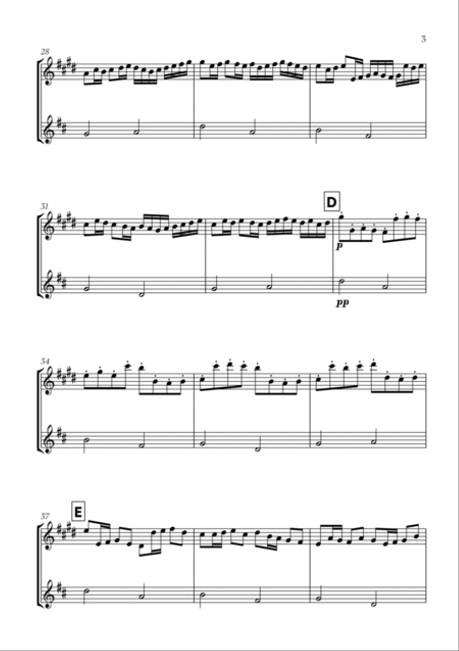 Johann Pachelbel - Canon in D (for Trumpet and Flute) Flute scores gallery preview page 3