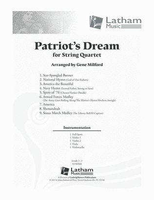Book cover for Patriot's Dream for String Quartet