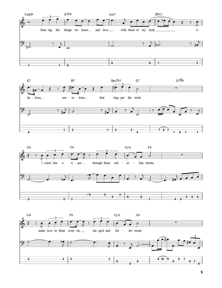 Deacon Blues Bass Guitar Tablature scores gallery preview page 5