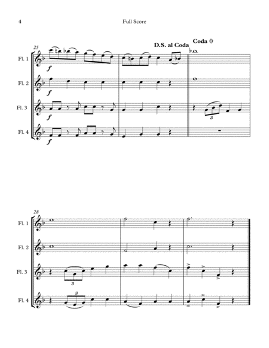 It's Beginning To Look Like Christmas Flute Quartet scores gallery preview page 5