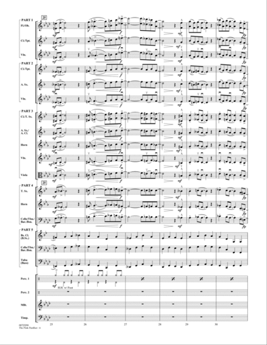 The Pink Panther - Full Score Concert Band scores gallery preview page 6