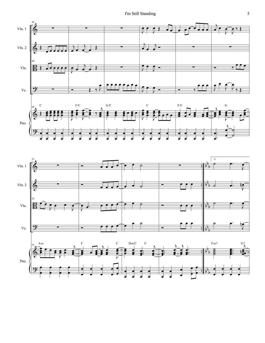 I'm Still Standing I'm Still Standing String Quartet scores gallery preview page 5