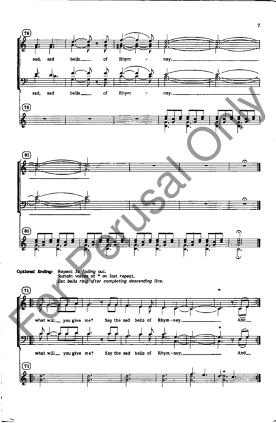 The Bells Of Rhymney 4-Part scores gallery preview page 6