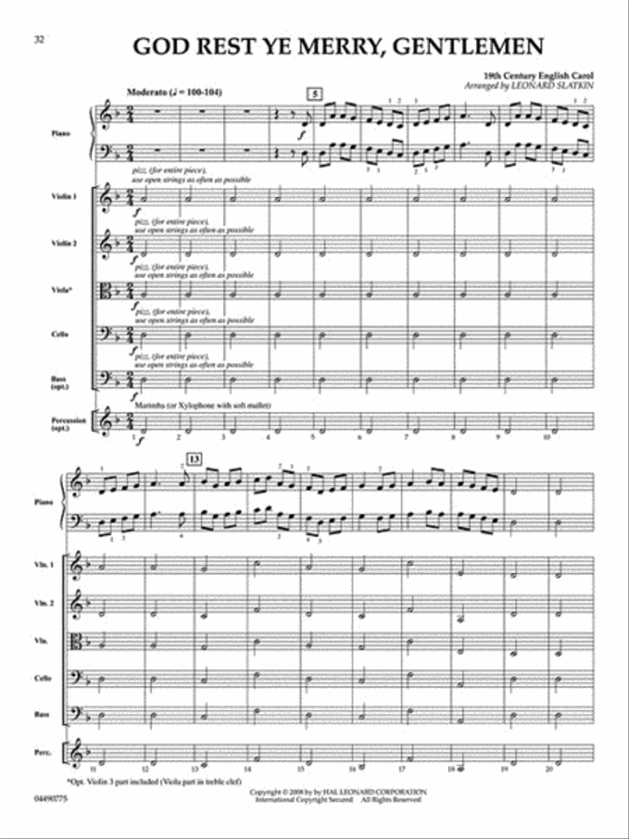 Holidays for Piano and Strings String Orchestra scores gallery preview page 6
