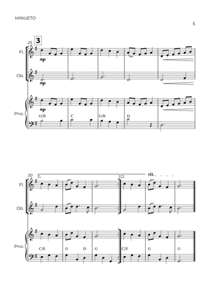 MINUETO - BACH - WIND PIANO TRIO (FLUTE, OBOE & PIANO) image number null