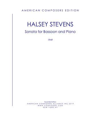 Book cover for [Stevens] Sonata for Bassoon and Piano