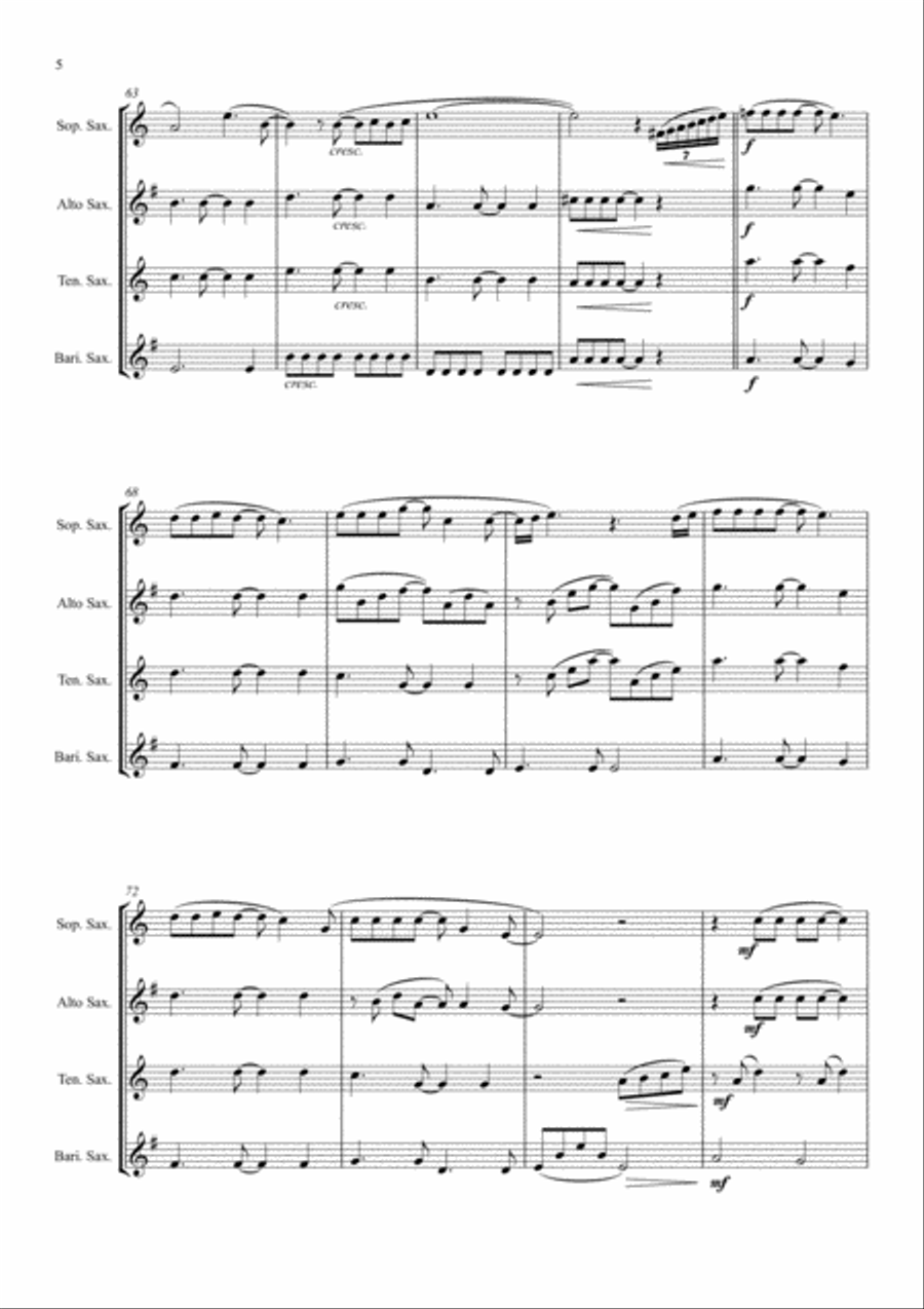 Shallow Saxophone Quartet scores gallery preview page 6