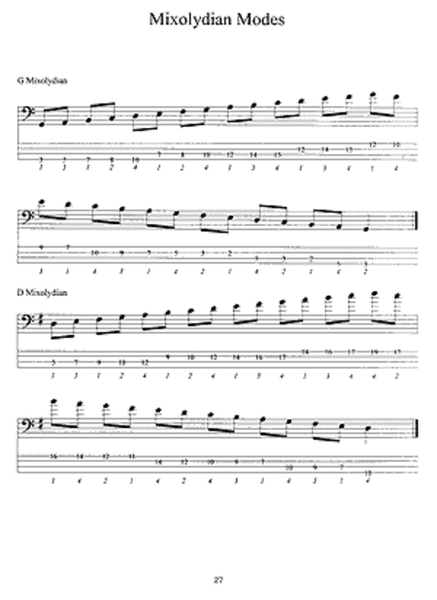 Bass Scales in Tablature