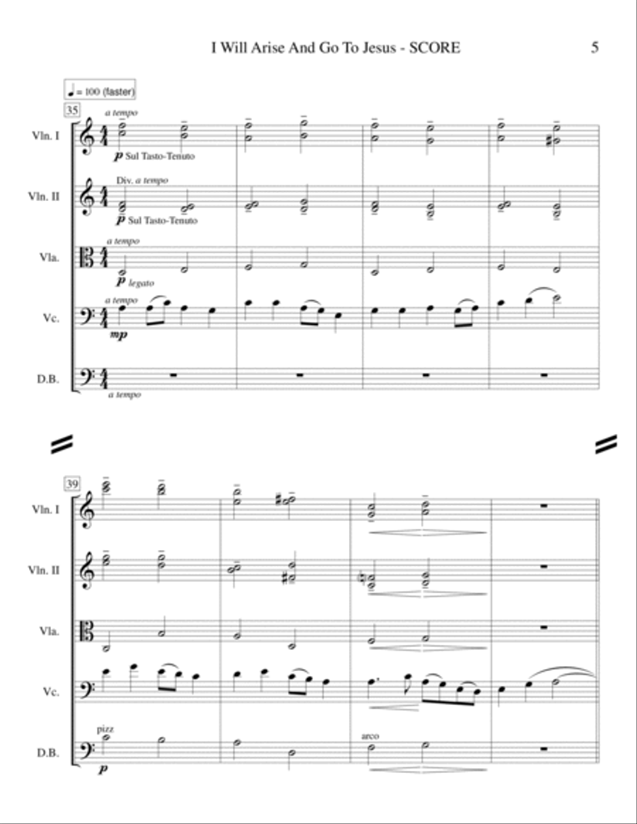 I Will Arise And Go To Jesus (String Orchestra) String Orchestra scores gallery preview page 6