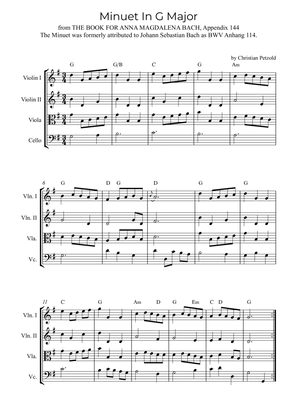 Book cover for Minuet In G Major (with chords)