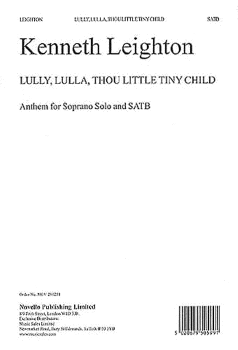 Lully, Lulla, Thou Little Tiny Child Op.25b