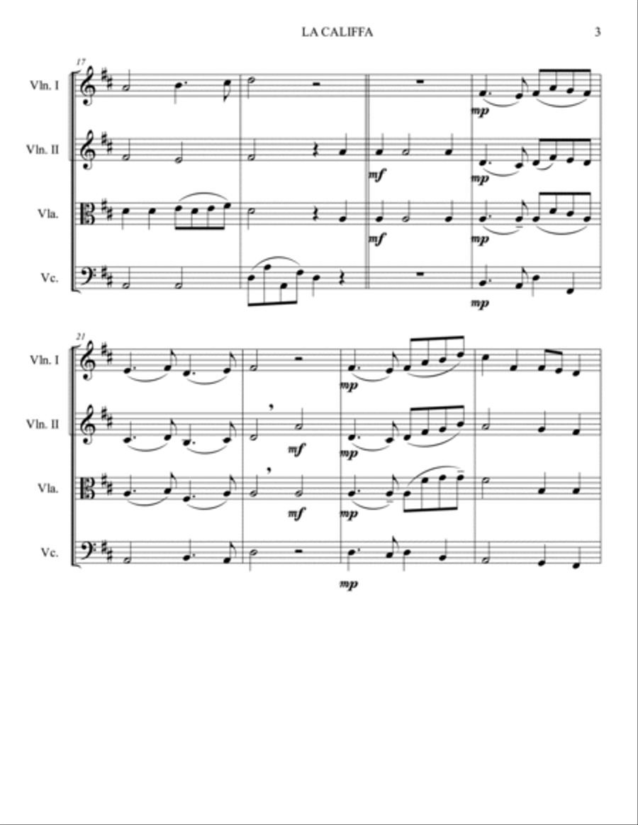 La Califfa String Quartet scores gallery preview page 3