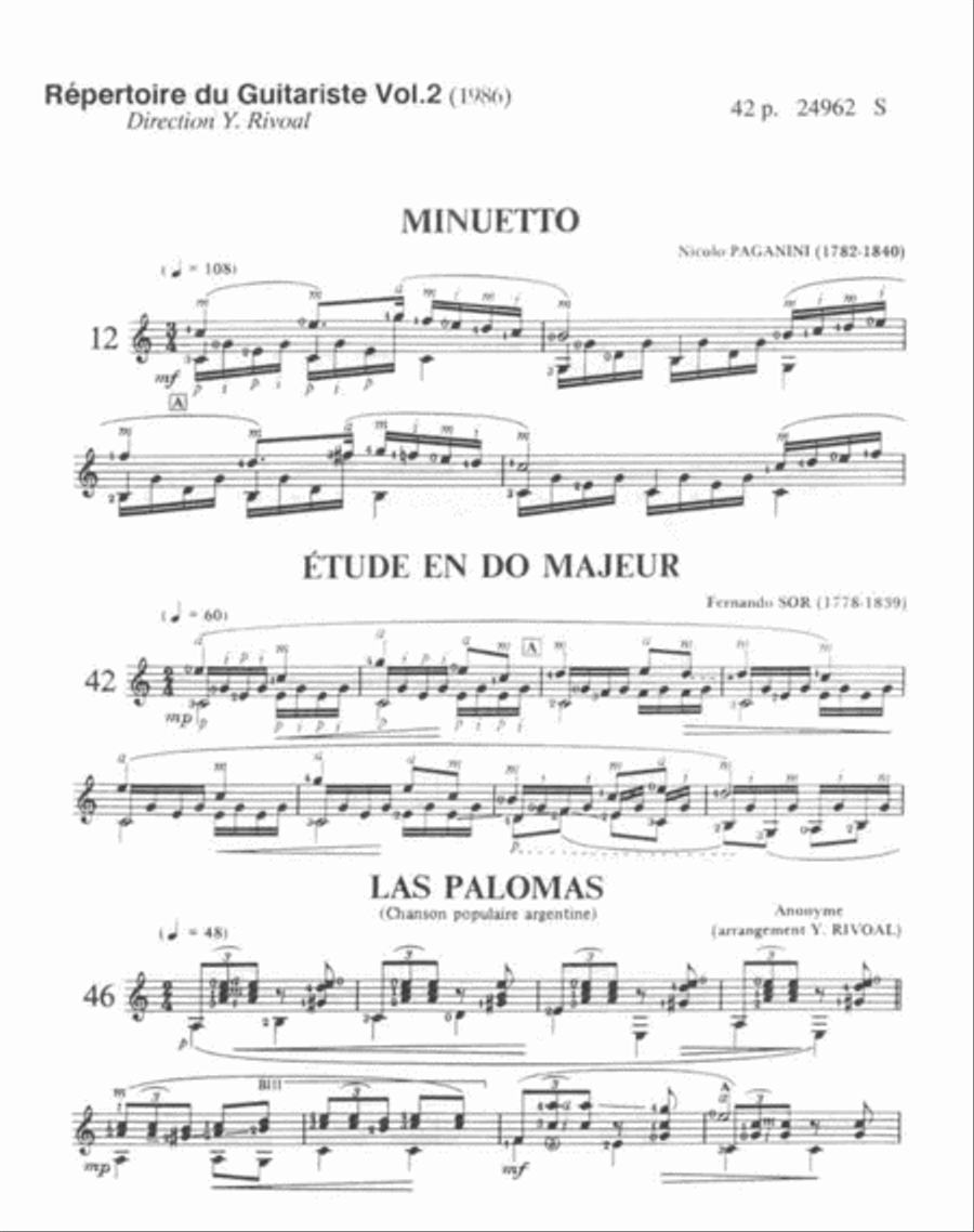 Repertoire du Guitariste - Volume 2 Acoustic Guitar scores gallery preview page 2