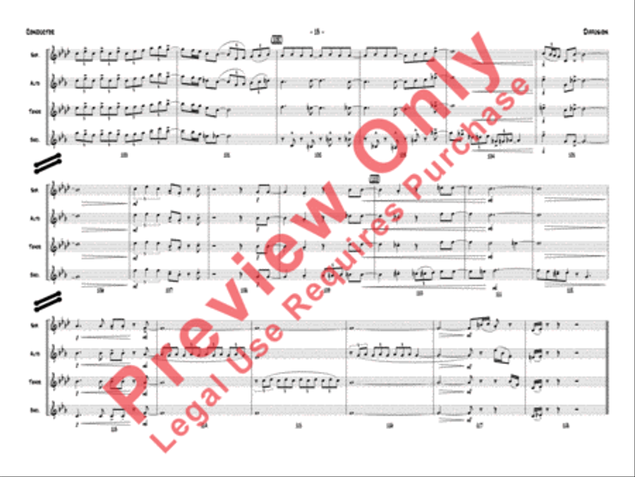 Diffusion for Sax Quartet Small Ensemble scores gallery preview page 16