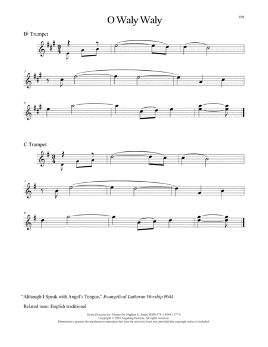 Hymn Descants for Trumpet C Trumpet scores gallery preview page 190