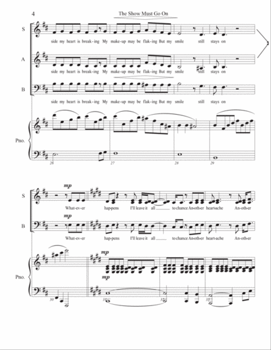 The Show Must Go On 3-Part scores gallery preview page 5