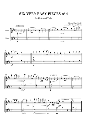 Book cover for Six Very Easy Pieces nº 4 (Andantino) - Flute and Viola