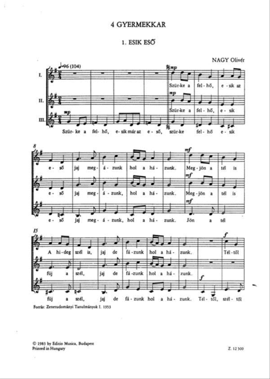 4 gyermekkar Bezerédj Amália Flóri Könyve A Cappella scores gallery preview page 3