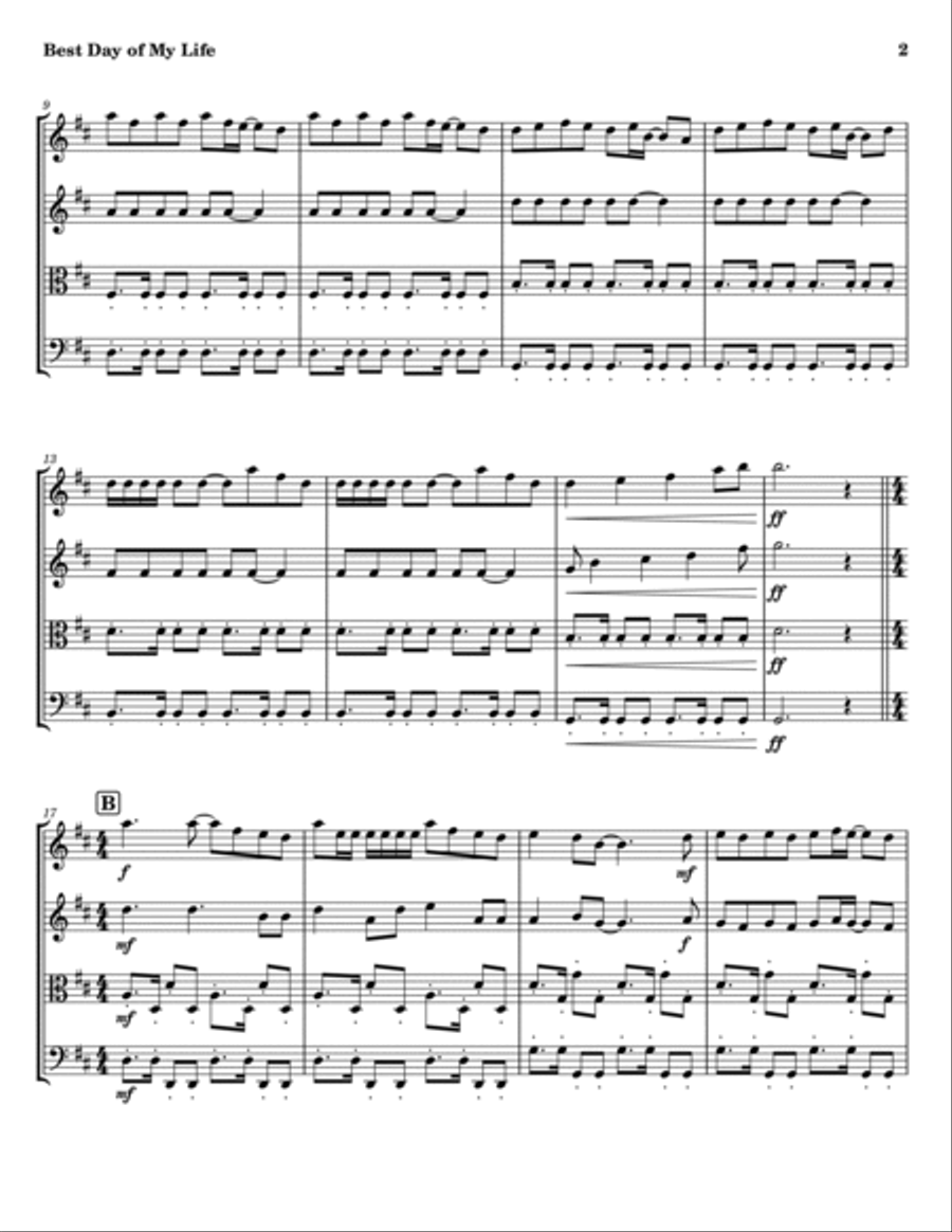 Best Day Of My Life Best Day Of My Life String Quartet scores gallery preview page 2