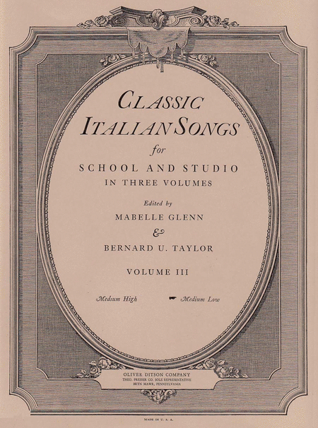 Classic Italian Songs for School and Studio