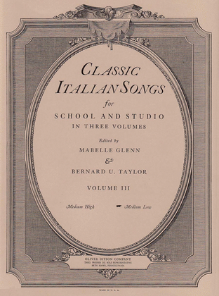 Classic Italian Songs For School And Studio