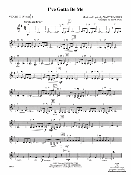I've Gotta Be Me: 3rd Violin (Viola [TC])