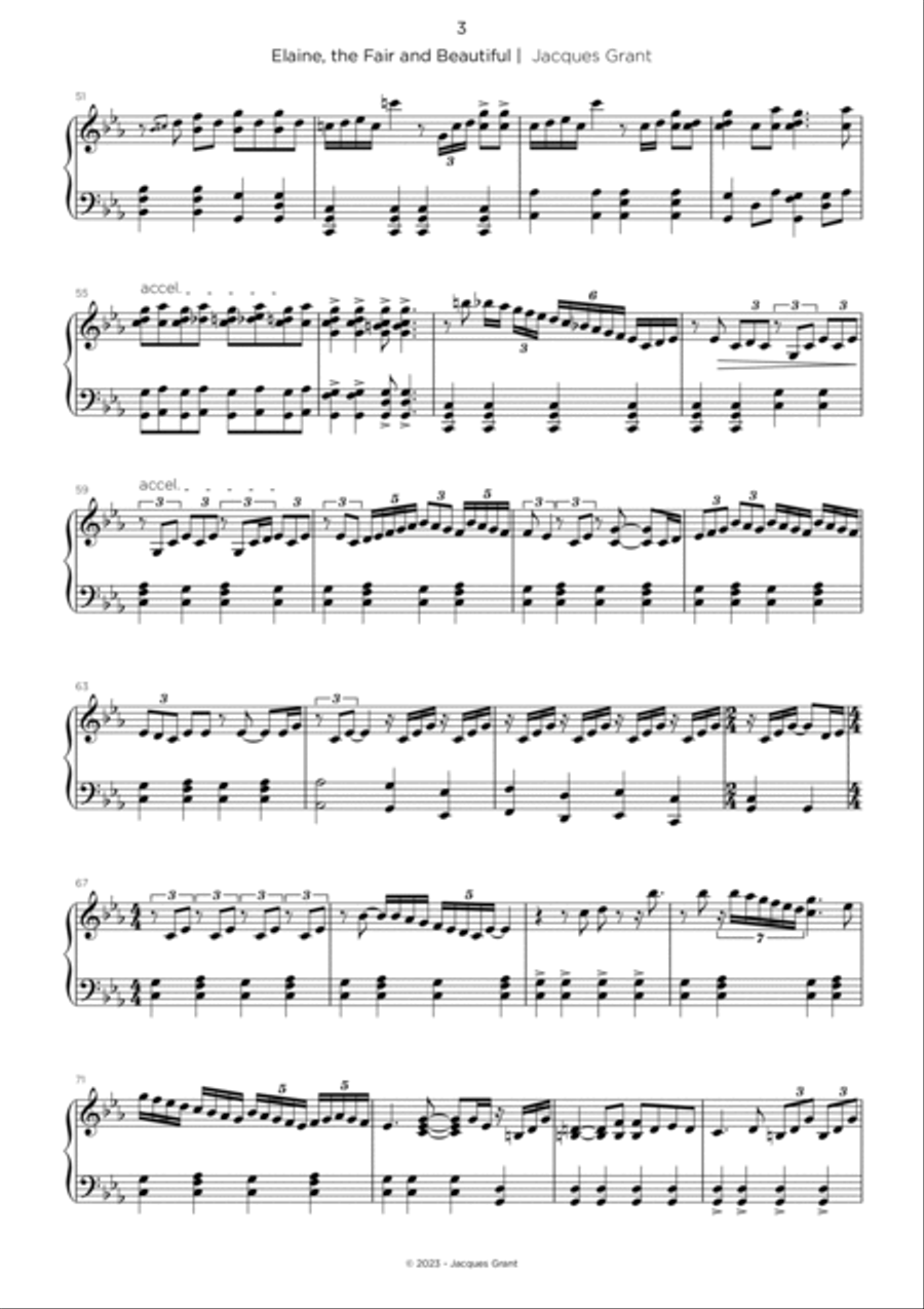Elaine, the fair and beautiful Piano Solo scores gallery preview page 3