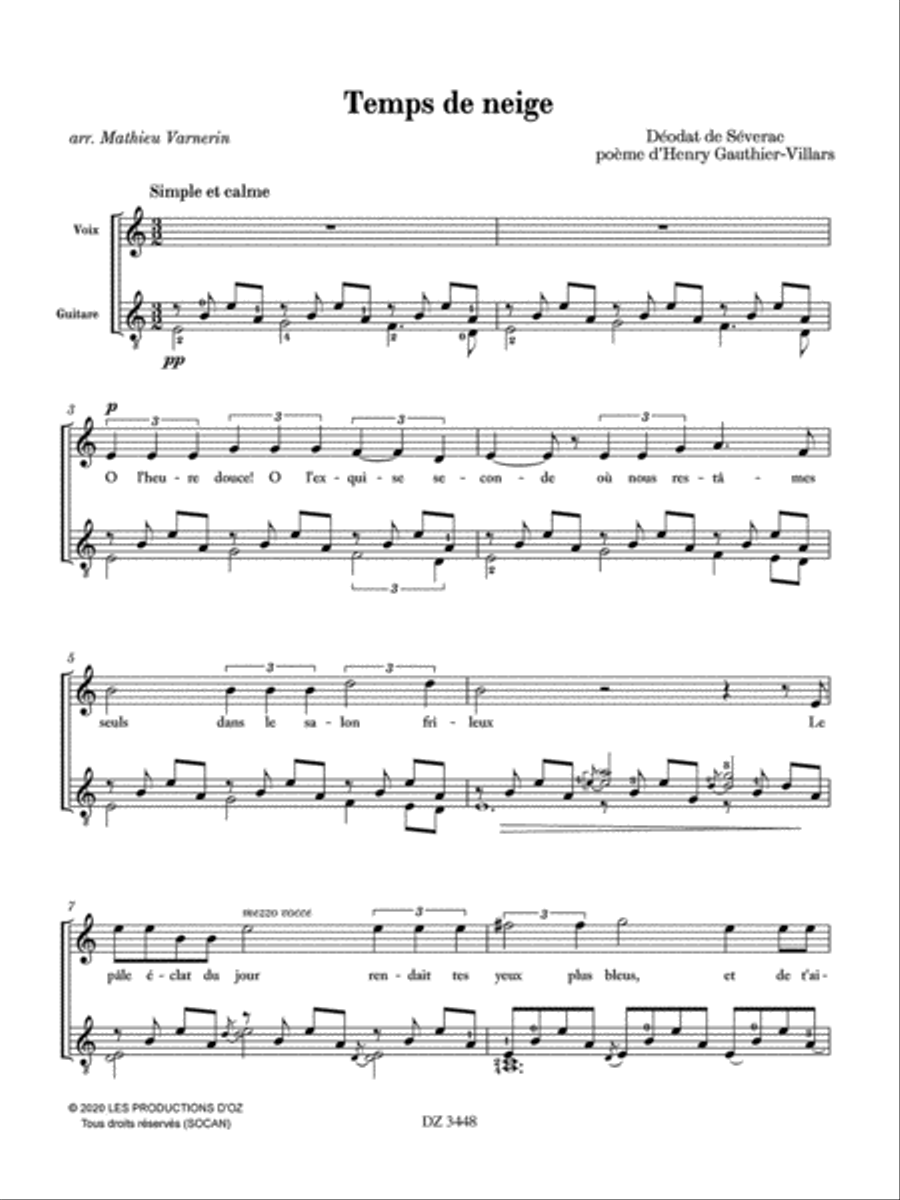 3 mélodies, vol. 2 3 mélodies, vol. 2 Classical Guitar scores gallery preview page 2