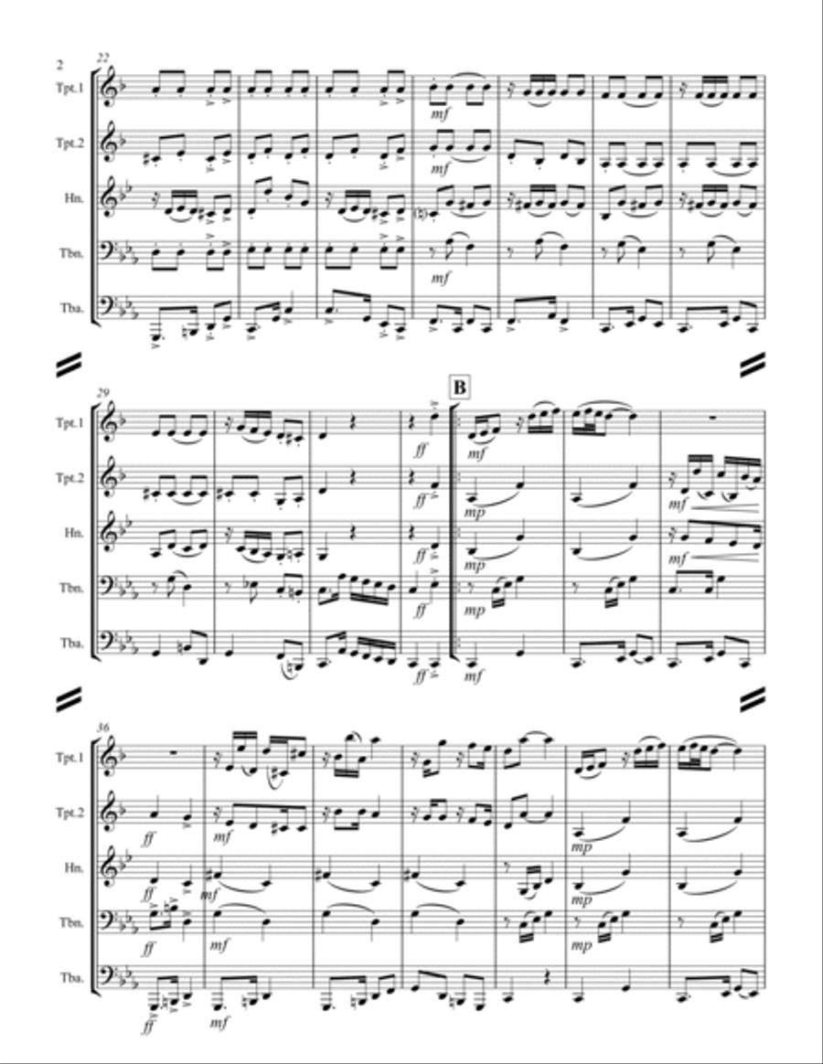 La Cumparsita (Tango) (for Brass Quintet) Brass Quintet scores gallery preview page 3