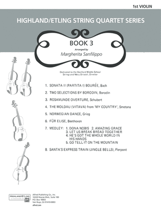 Book cover for Highland/Etling Violin Quartet Series: Set 3: 1st Violin
