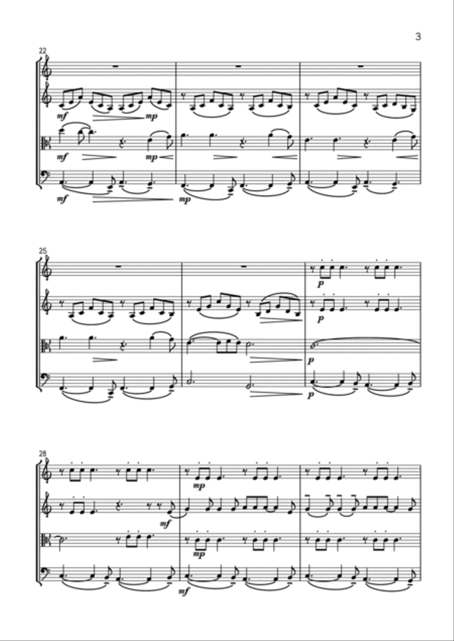 Hallelujah String Quartet scores gallery preview page 3