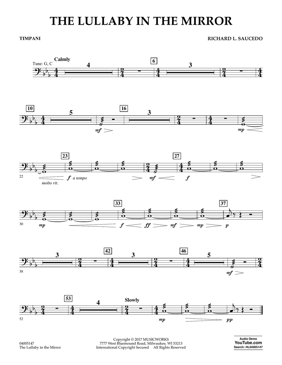 The Lullaby in the Mirror - Timpani Concert Band scores gallery preview page 1