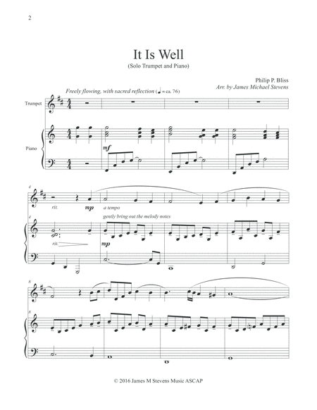 It Is Well (Solo Trumpet & Piano) image number null