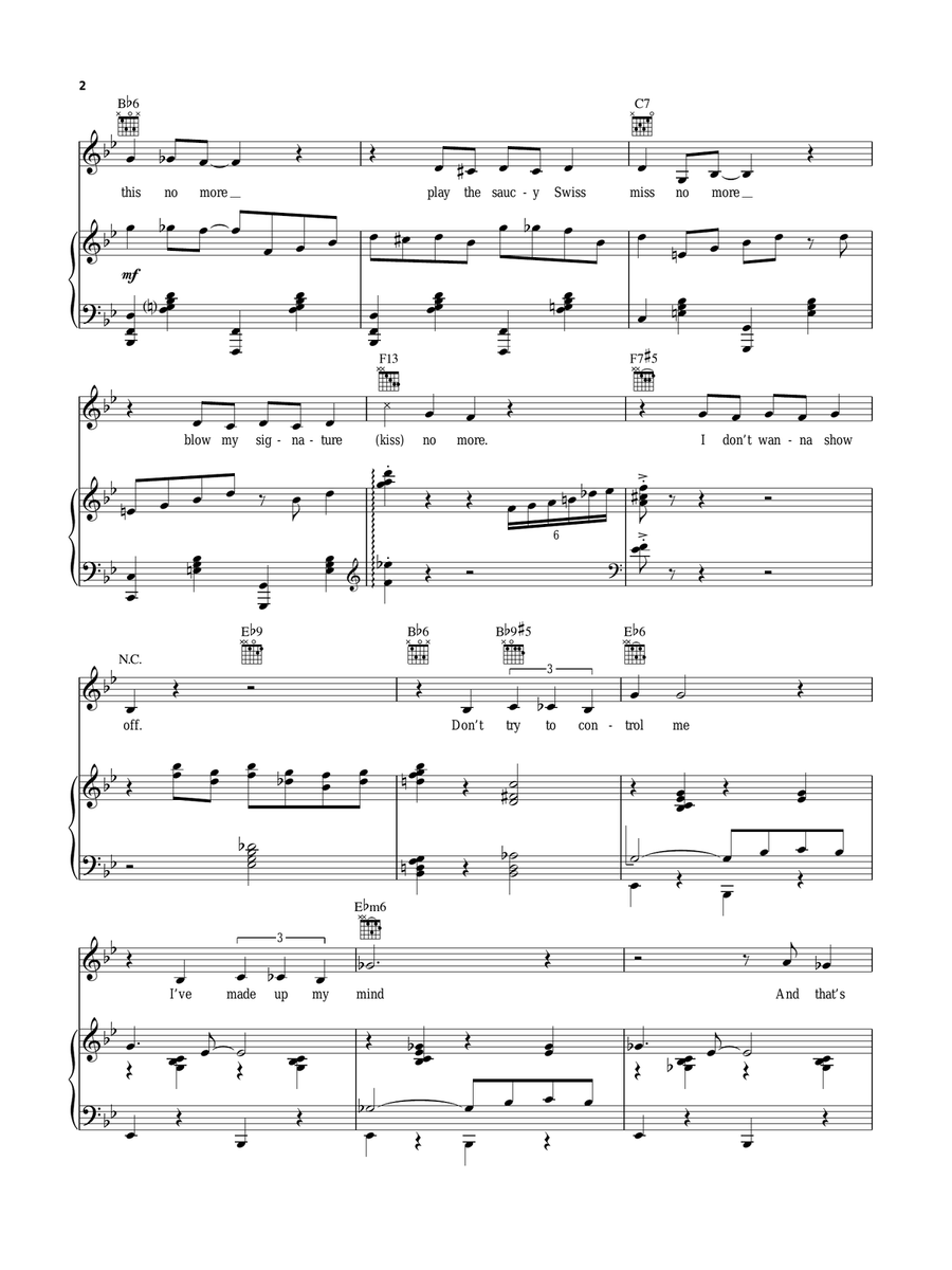 Show Off (from The Drowsy Chaperone Musical) Piano, Vocal, Guitar scores gallery preview page 2