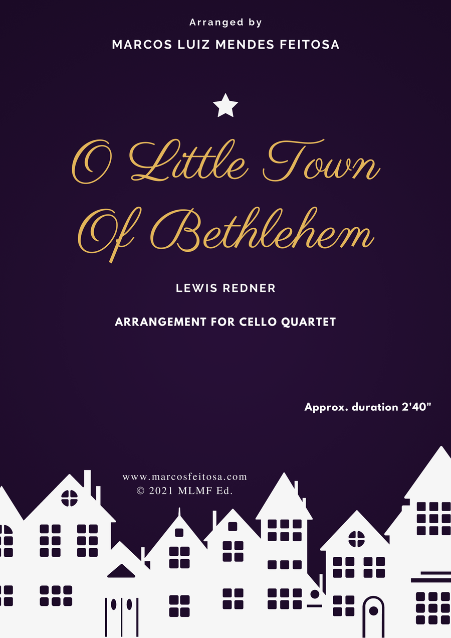 O Little Town of Bethlehem - Cello Quartet String Quartet scores gallery preview page 1