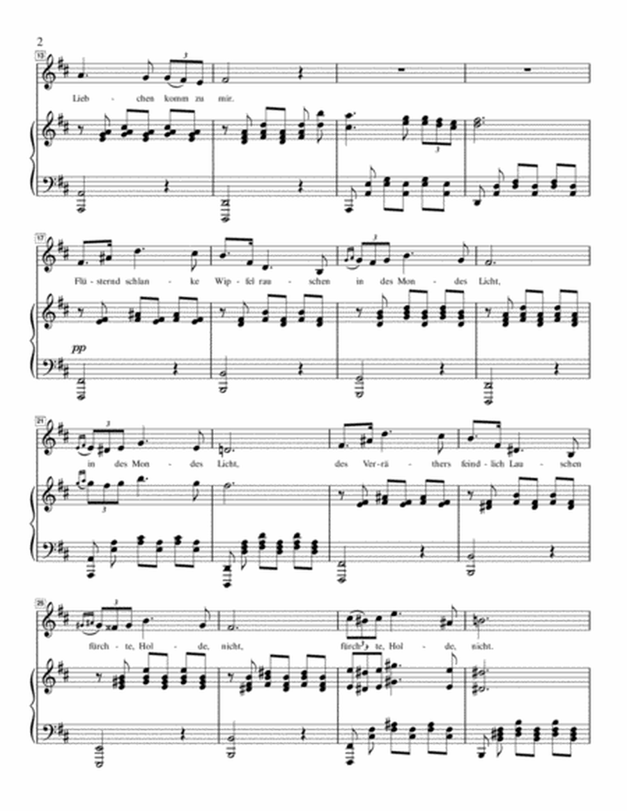 Schubert - Serenade (Ständchen) from Schwanengesang - Low Voice in B Minor image number null
