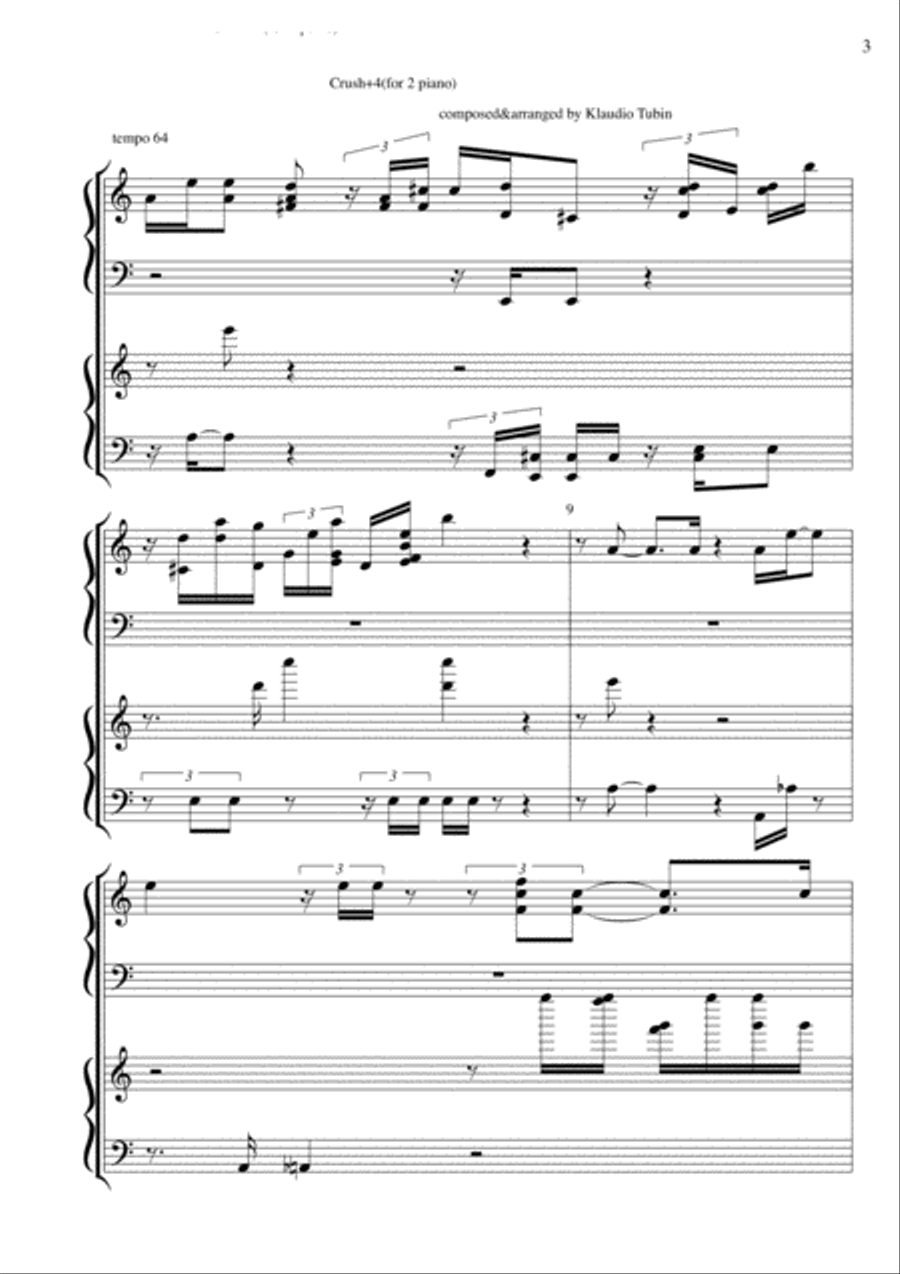 Crush+4(for 2 piano) Piano Method scores gallery preview page 4