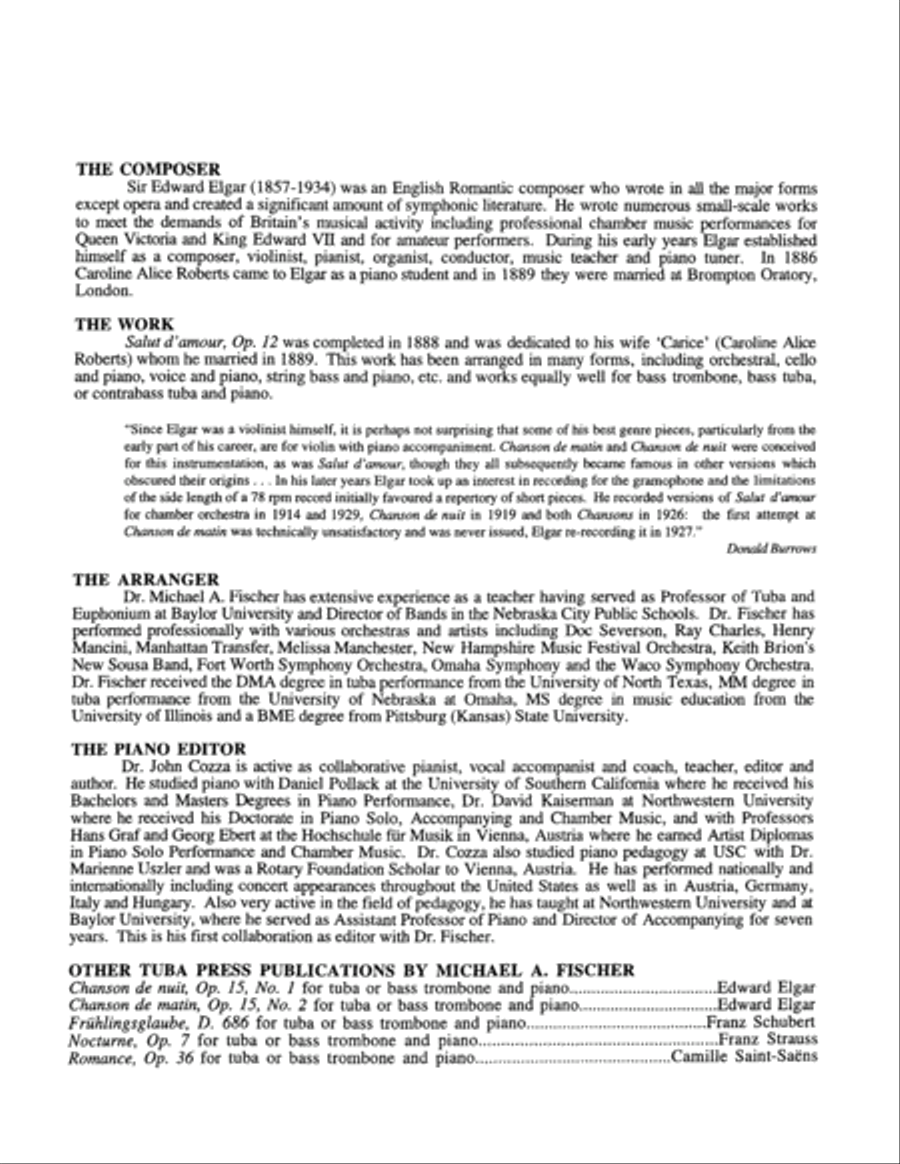 Salut d'Amour Tuba scores gallery preview page 2
