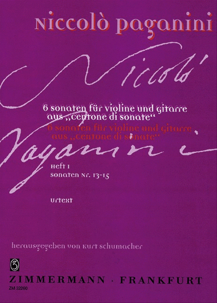 Six Sonatas Heft I Six Sonatas Heft I Violin scores gallery preview page 1