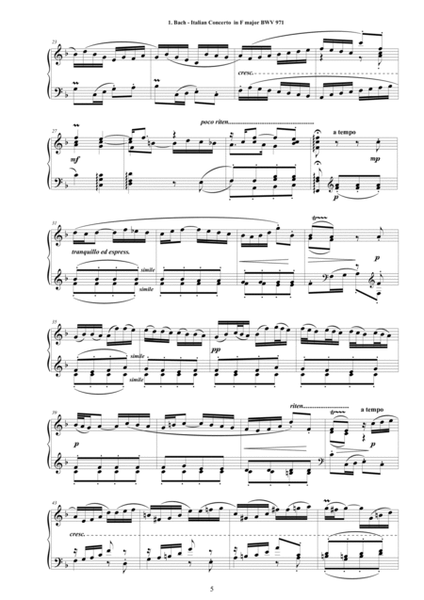 Bach - 8 Concertos for Piano Solo - Complete Scores