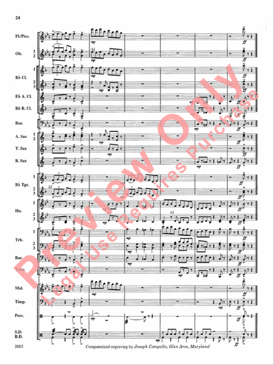 A Percy Grainger Suite Concert Band scores gallery preview page 25