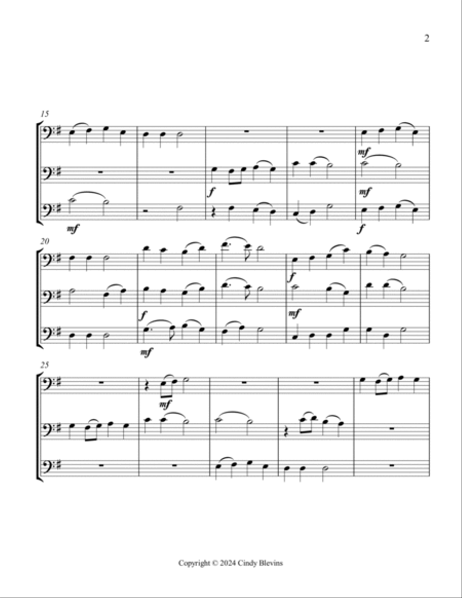 For the Beauty of the Earth, for Trombone Trio Trombone Trio scores gallery preview page 3