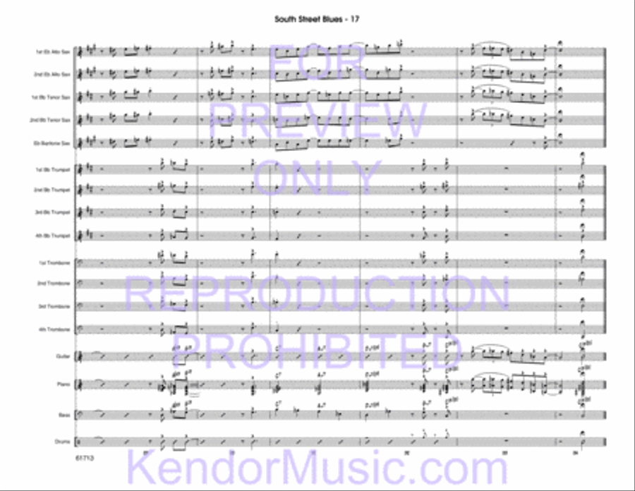 South Street Blues (Full Score) Jazz Ensemble scores gallery preview page 18