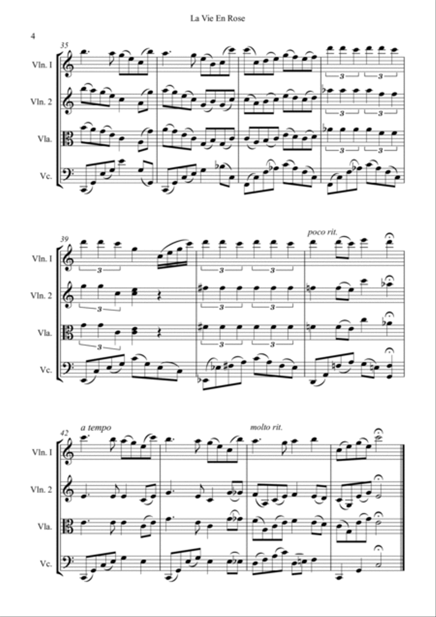La Vie En Rose String Trio scores gallery preview page 4