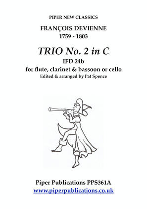 Book cover for TRIO No. 2 in C MAJOR for flute, clarinet & bassoon or cello