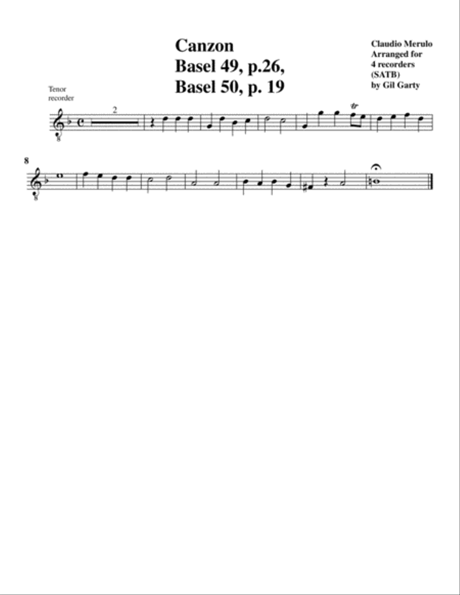 2 canzoni a4 (arrangement for 4 recorders) Recorder scores gallery preview page 4